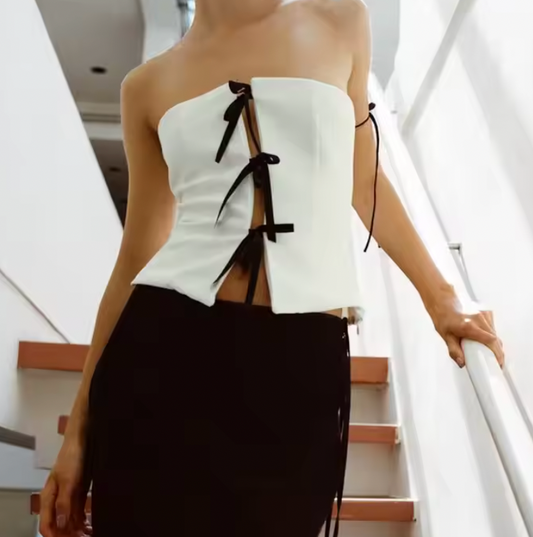 Lace Up Strapless Corset