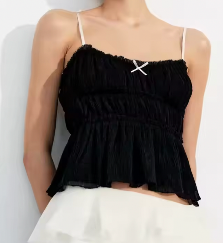 Bow Ruffle Frill Top