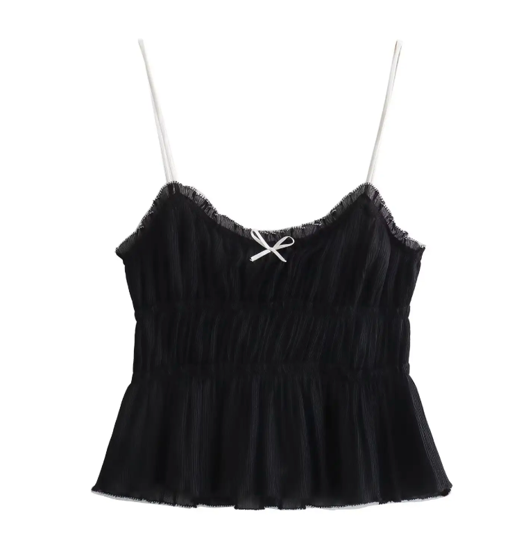 Bow Ruffle Frill Top